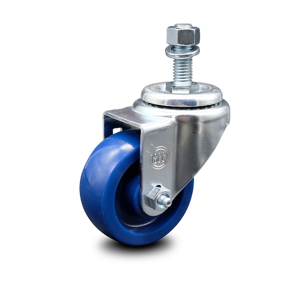 3 Inch Solid Polyurethane Wheel Swivel 12mm Threaded Stem Caster SCC